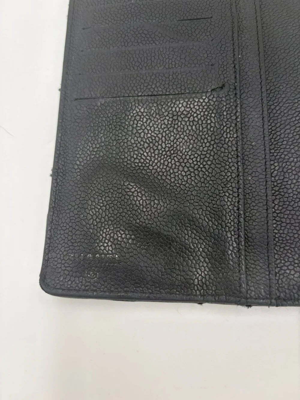 Authentic Chanel Leather Caviar Vintage Wallet Silver Hardware CC Preowned - Picture 3 of 11